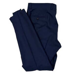 Jay CT Ted Baker 100% Wool Men's 36x32 Blue Slim Fit Flat Front Dress Trousers